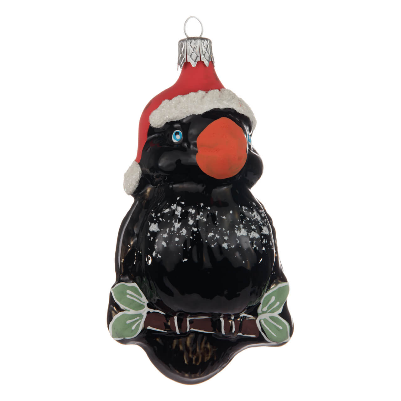 31-9058-2-Rabe-mit-Weihnachtsm-tze-1 Funny Christmas blackbird