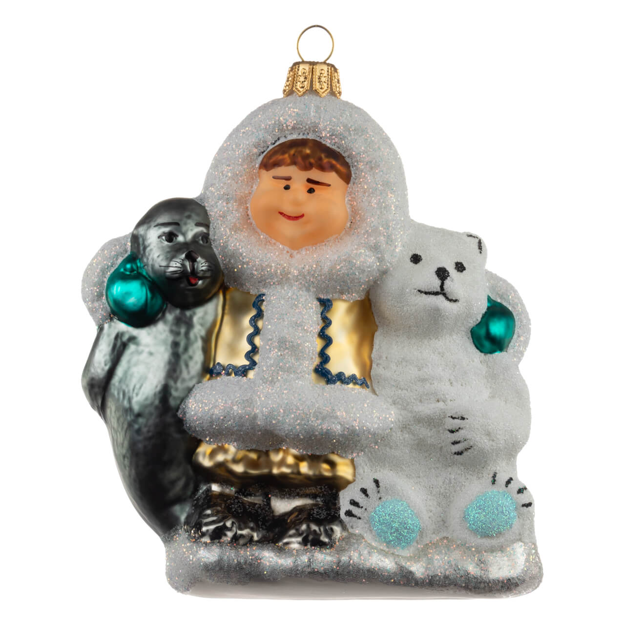 67-7634-0-Eskimo-mit-Robbe-und-Baer-1 Eskimo with seal & bear