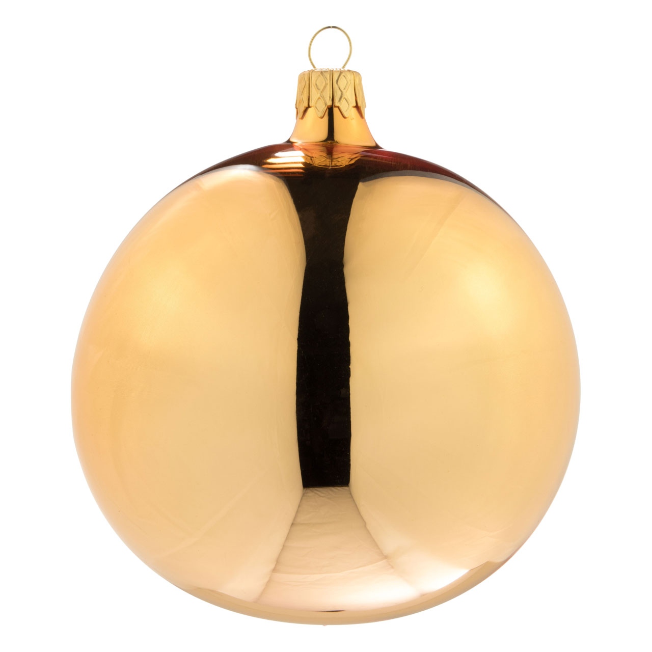 Christmas baubles: Set - uni apricot glossy (10cm)