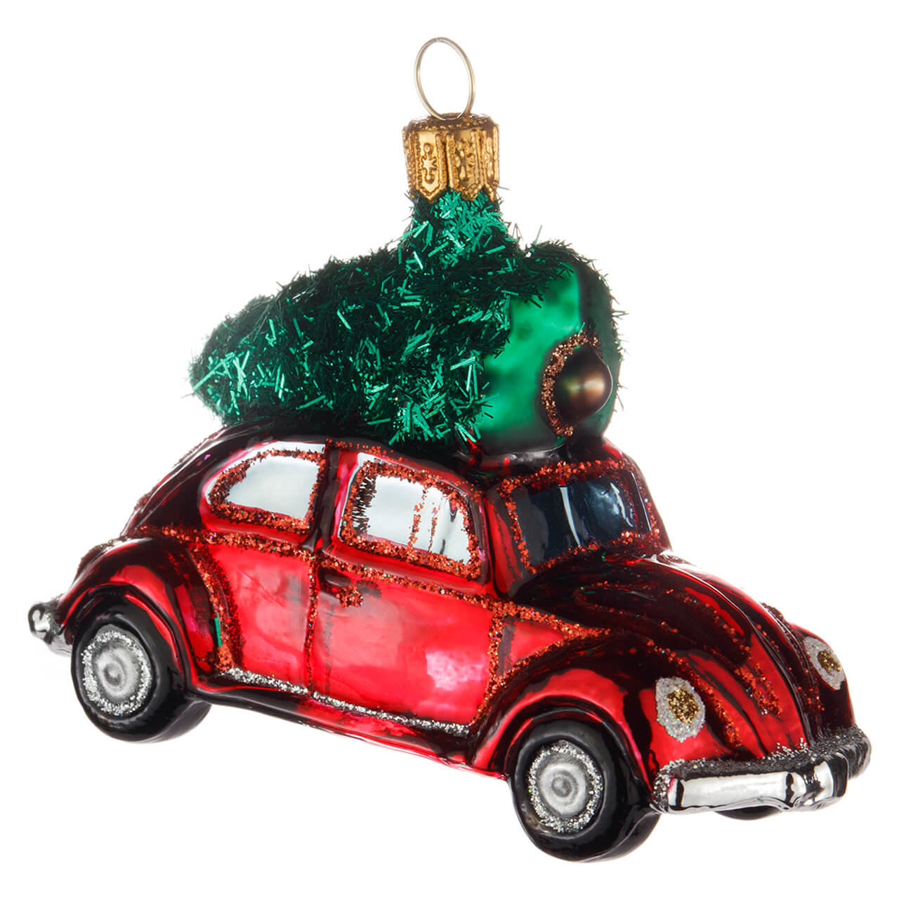 Red car with Christmas tree