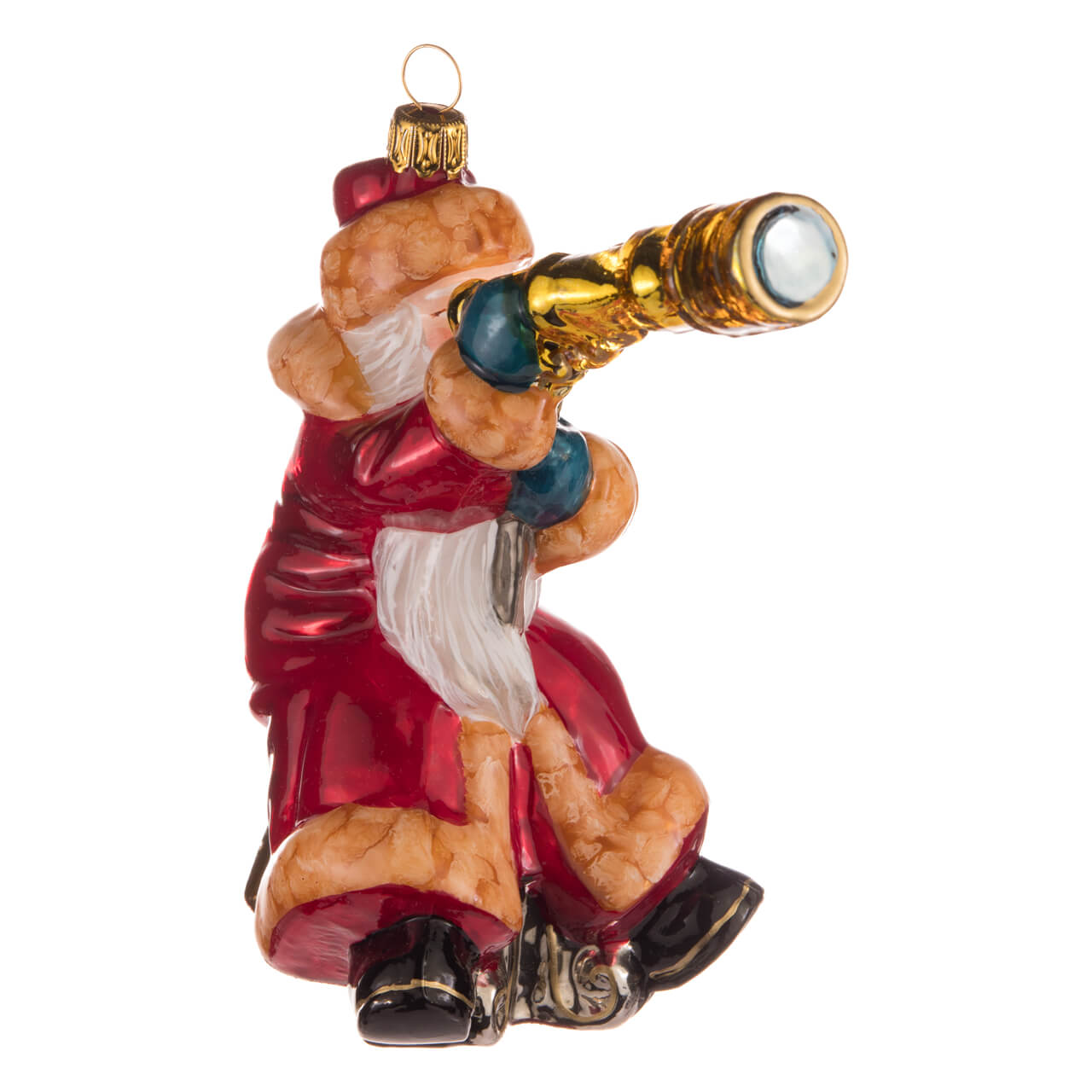 Santa Claus with telescope