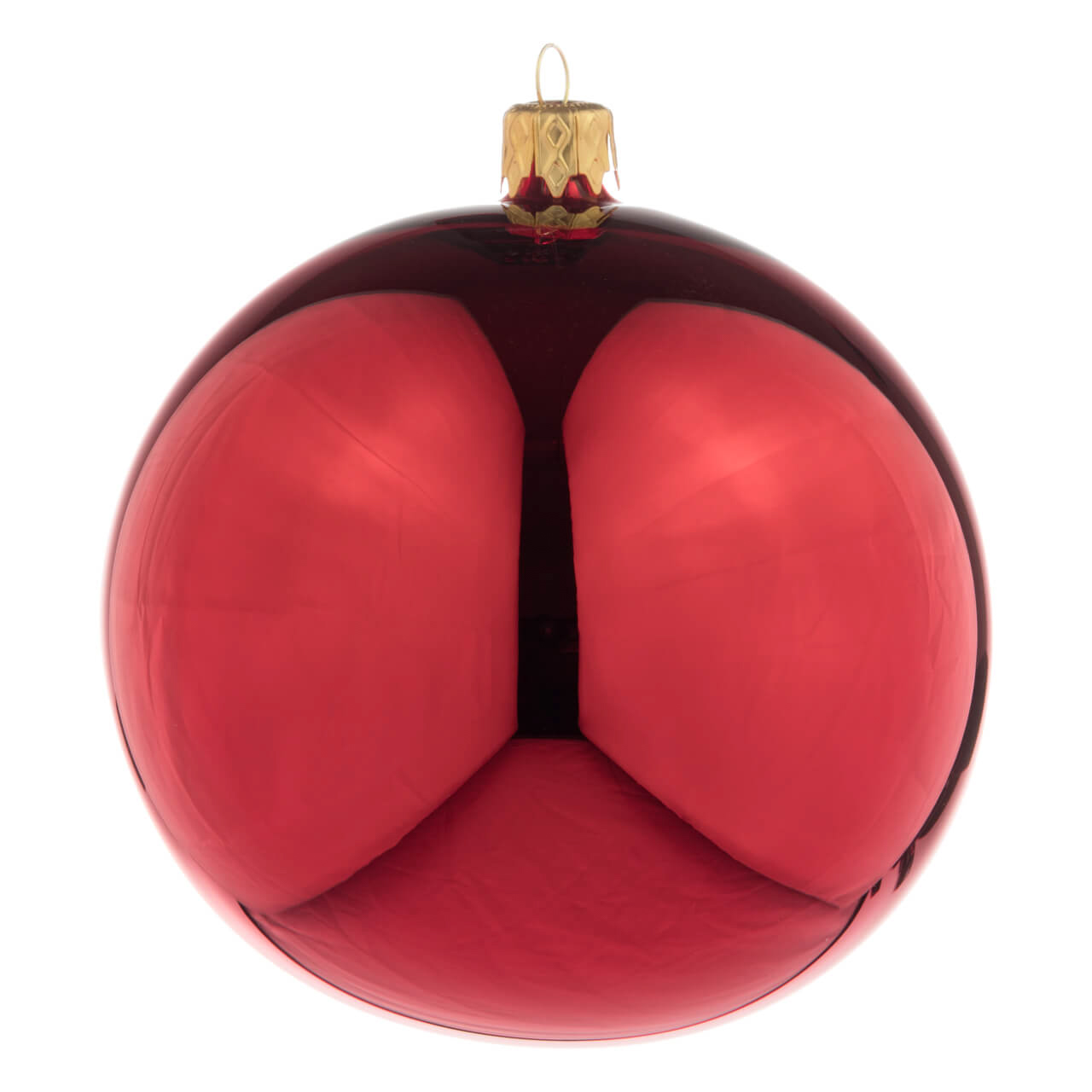 Christmas baubles: Set - uni red glossy (10cm)